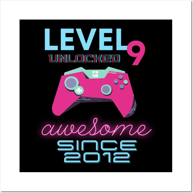 Level 9 Unlocked Awesome 2012 Video Gamer Wall Art by Fabled Rags 